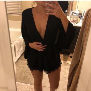 Bell Sleeved Deep V Romper